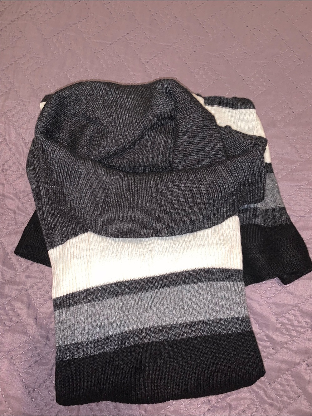 Calvin Klein Women’s Black, Charcoal & Ivory Striped Ribbed Tunic size S - Picture 4 of 4